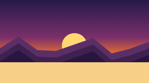 A smooth painted sunset over mountains, before conversion