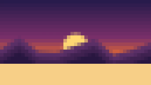 Sunset at pixel size 12