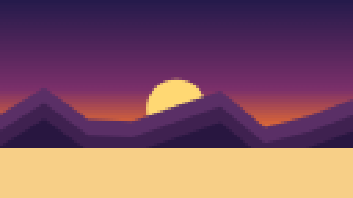 Sunset at pixel size 4