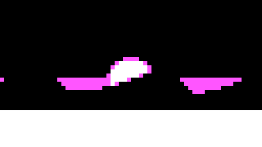 A painted sunset over mountains converted to the CGA palette